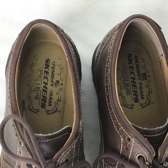 Skechers Men Shoes Brown Wing Tip Oxfords 8M - Picture 6 of 8